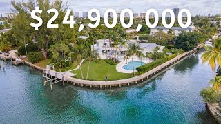 $24,900,000 Waterfront Estate on Half An Acre in Surfside, FL in front of Indian Creek Island!