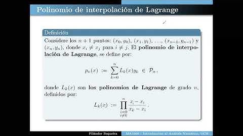 17. Polinomio de interpolación de Lagrange.