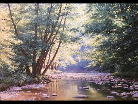 Painting oil on canvas "Morning on the Pshada River" Artist Alik Oleynik