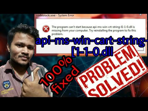 How to solve api-ms-win-cart-string-[1-1-0.dll || software opening problem|| how to solve soft prob