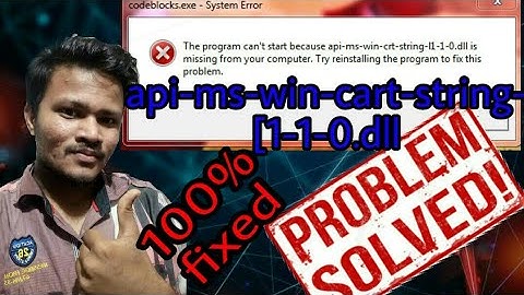 How to solve api-ms-win-cart-string-[1-1-0.dll || software opening problem|| how to solve soft prob