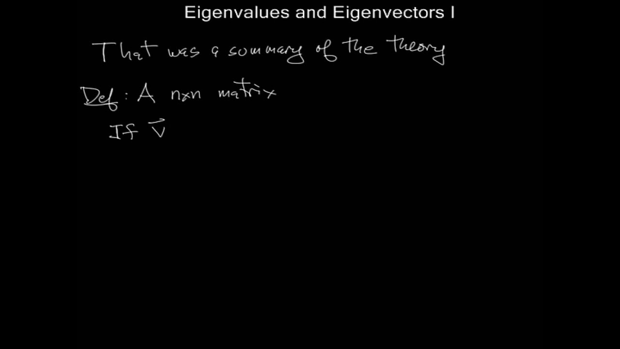 Eigenvalues and Eigenvectors I