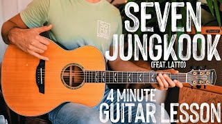 Seven Jungkook Guitar Tutorial (정국, 방탄소년단)  // Seven Guitar Lesson #993 Resimi