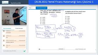 Temel Finans Matematiği Ve Değerleme Yöntemleri Soru Çözümü