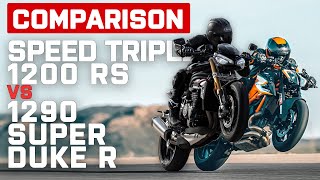 Triumph Speed Triple 1200 RS vs KTM 1290 Super Duke R | Motorcycles Head To Head | Visordwon.com