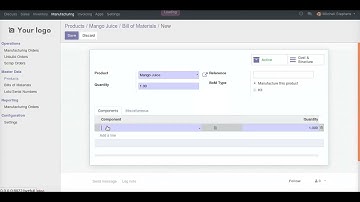 Bill Of Material Cost and Structure in Odoo12