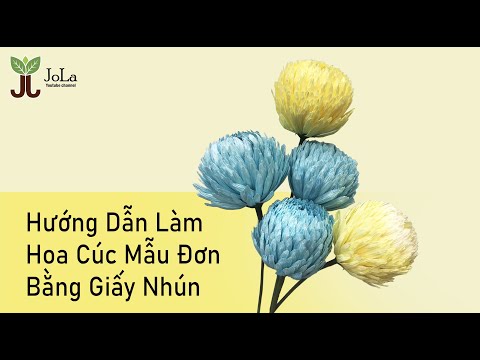 Video Cách làm hoa cúc mẫu đơn bằng giấy nhún /JoLa handmade - youtube