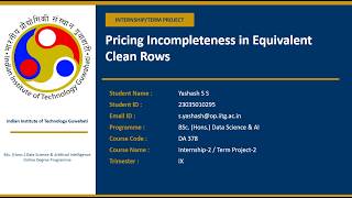 DA 378 Term Project 2 | Pricing Incompleteness in Equivalent Clean Rows