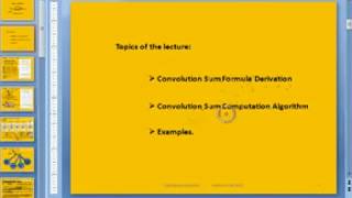 Lec(s) #8 & #9 : Part 1 :Convolution Sum Formula