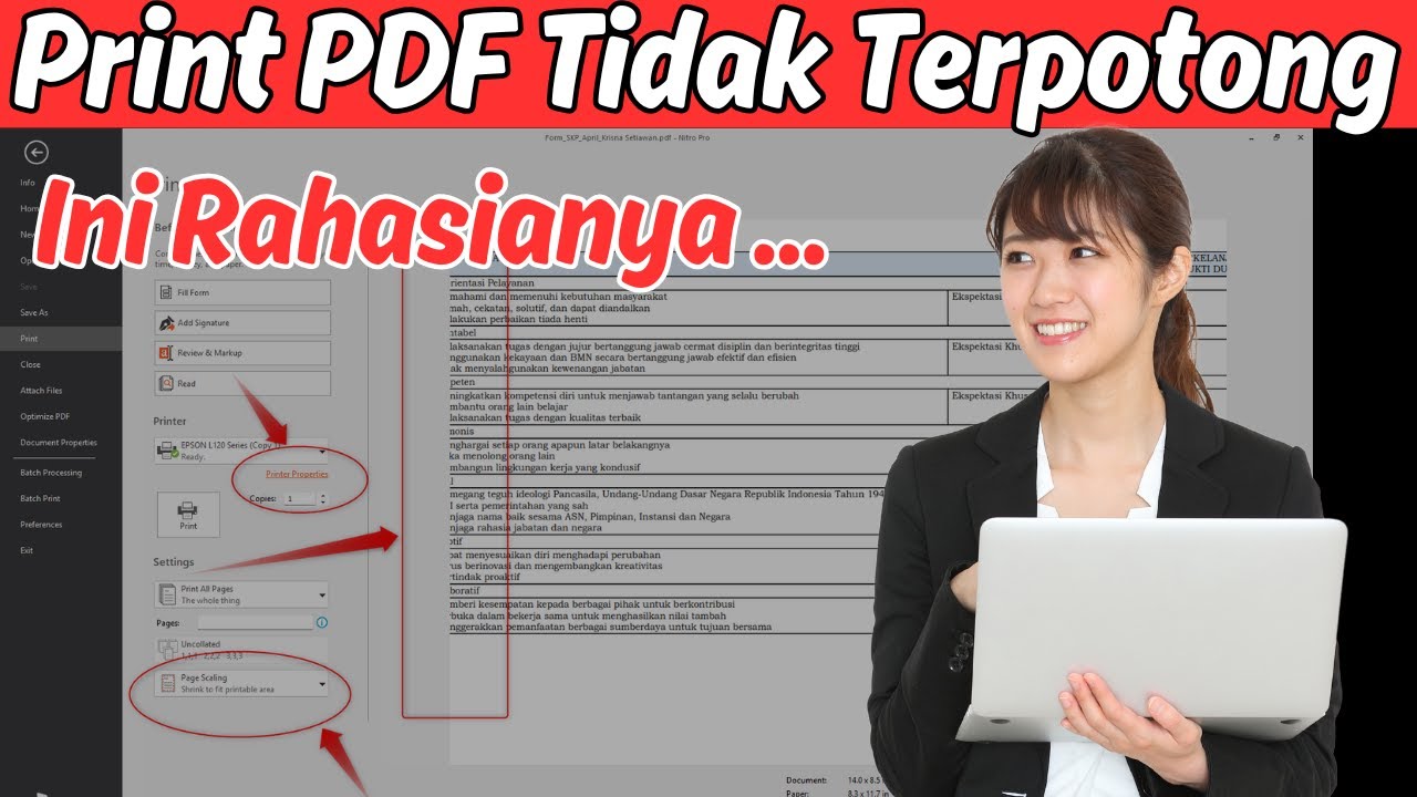 Rahasia cara print pdf agar tidak terpotong youtube