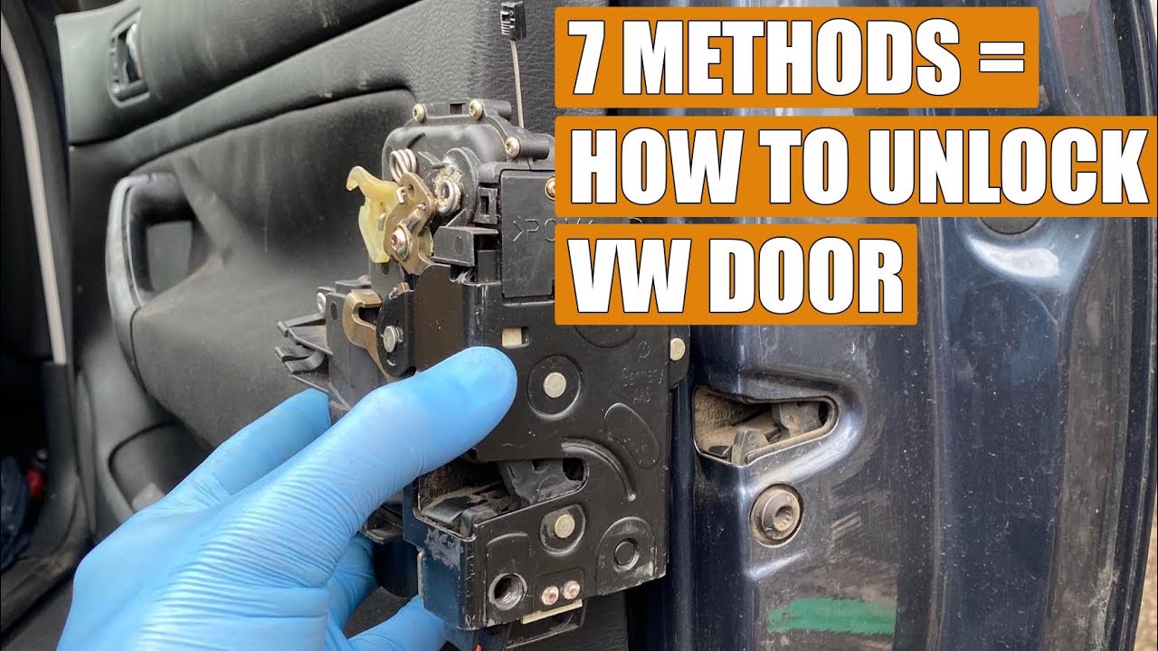 7 ways to open / unlock front & rear door lock stuck in lock position  (doesn't open) VW Golf 4, Polo 