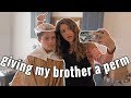 Giving my brother an at home PERM!! | Alyssa Mikesell ft Brock and Boston