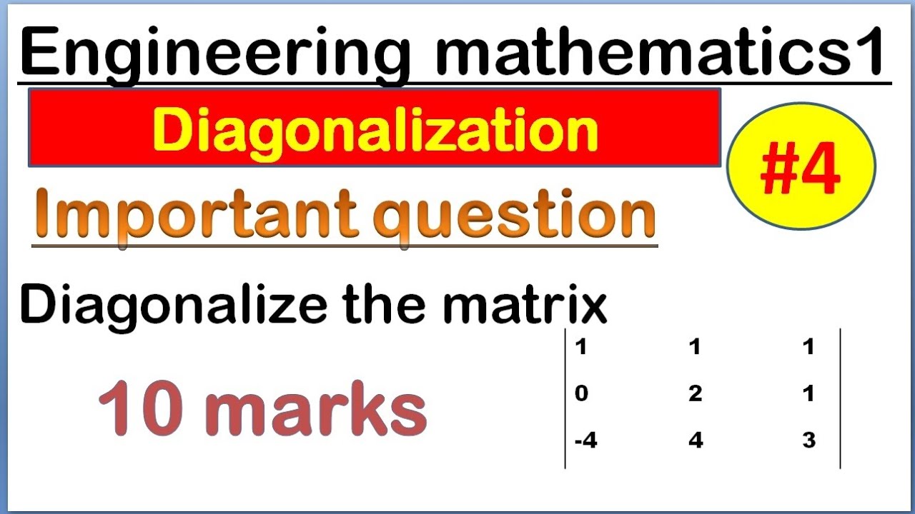 Diagonalize the Matrix | Engineering Mathematics for JNTUH Students ...