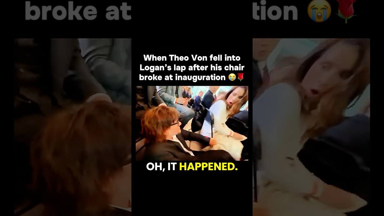 When Theo Von fell into Logan’s lap after his chair broke at inauguration 😭🌹