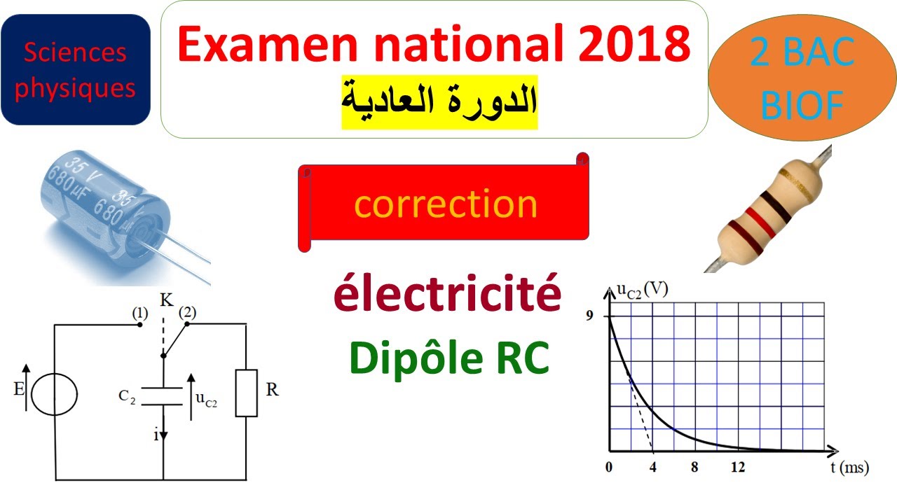 examen national PC 2018-physique - dipôle RC