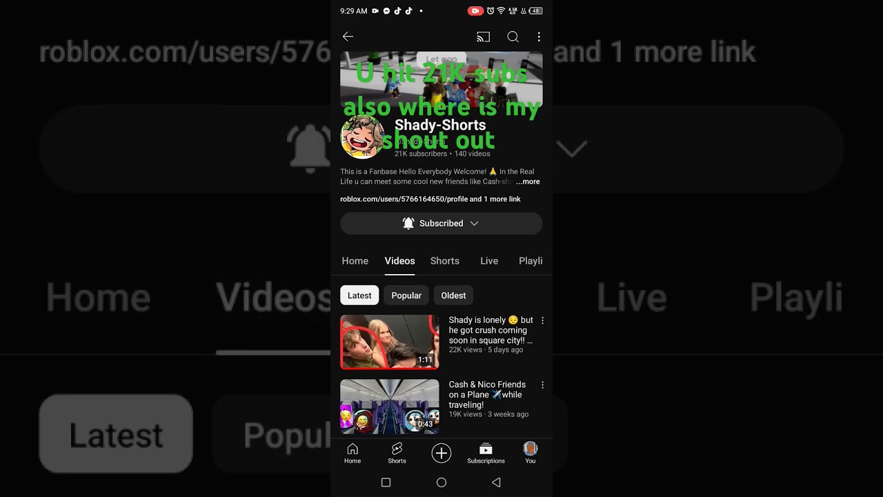 Congratulations For Hitting 21K Subs