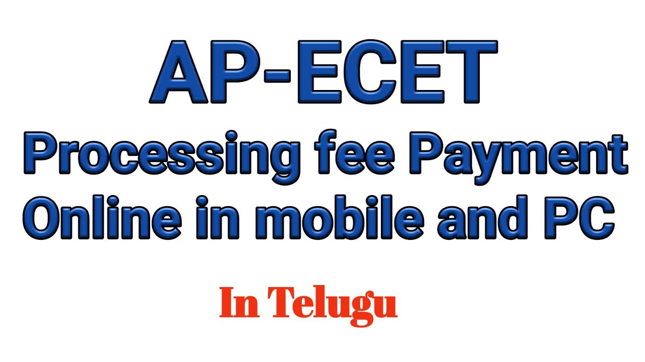Ap Ecet Exam Fee Date 2023