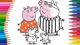 Peppa Pig - Świnka Peppa rodzina | Małych Rączek Kolorowanka dla Dzieci