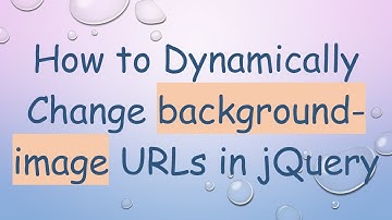 How to Dynamically Change background-image URLs in jQuery