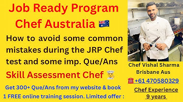 Job ready program Chef How to avoid some common mistakes #skillassessmentchef #jrp #australiapunjabi