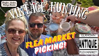 HUGE FLEA MARKET EXPERIENCE! Elkhorn Antique Flea Market Shop With Me!