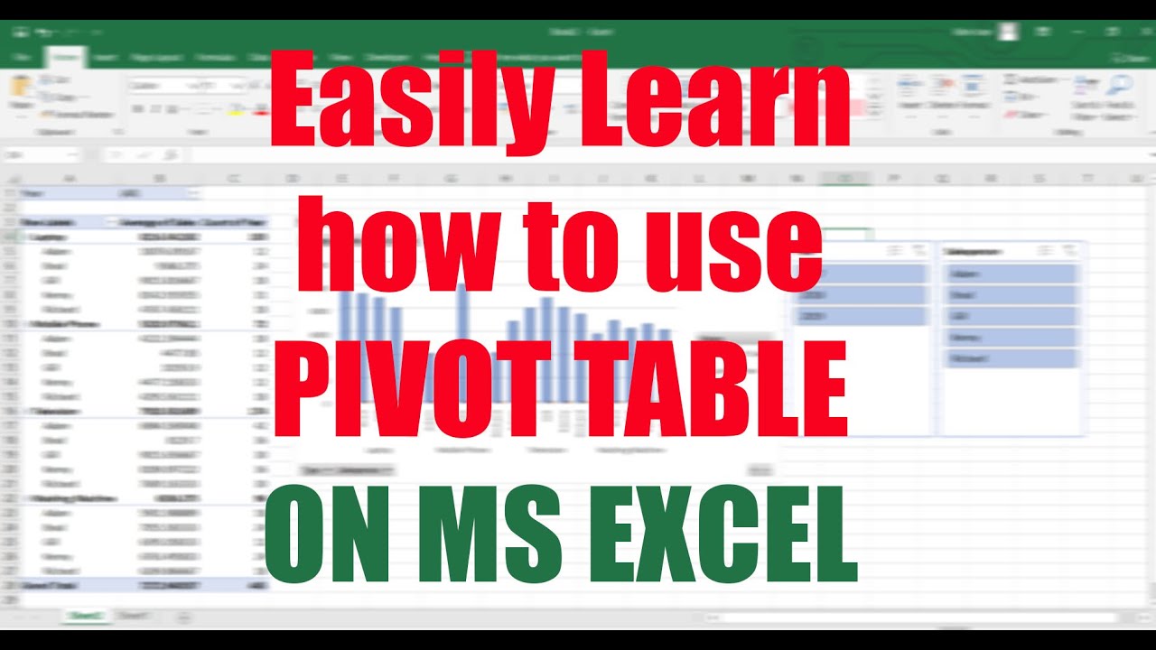 Learn MS Excel Pivot Table for beginners in English Pivot Chart