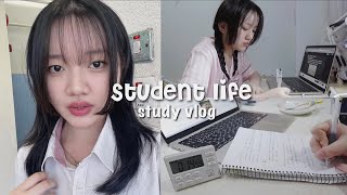 student life study vlog  productive studying, school life, cooking