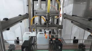Automatic linear filling machine LOGYKA 1+1 MAG - Detergents - Plastic tanks size 1