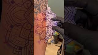 Quick elbow tutorial #geometrictattoo #tattoo #tattooer #mandalatattoo #dotworktattoo #tattooideas