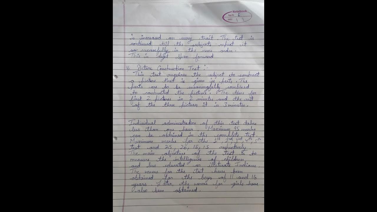 Intelligence test of Bhatia battery practical Psychology practical YouTube