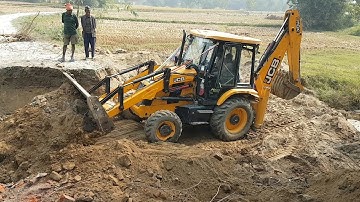 JCB Working For New Bridge Construction -JCB Working On Mud - JCB Video