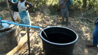 Drip irrigation with a Rope pump