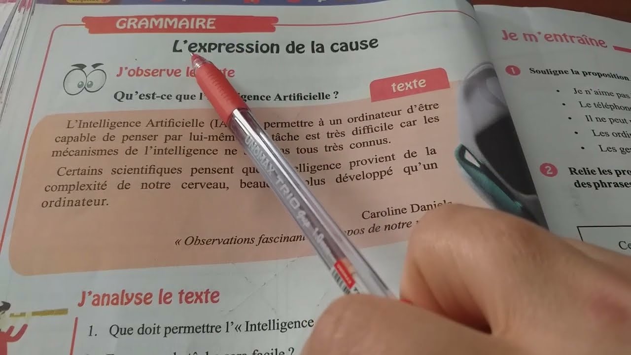 شرح صفحة 84|85 من كتاب اللغة الفرنسية السنة أولى متوسط l'expression de la cause