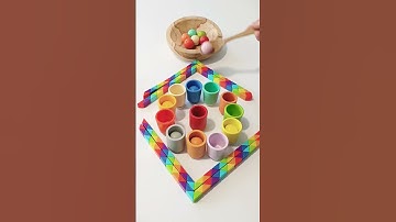 🌈Color Sorting Asmr Fun Toys - Brain Power Boost Video #shorts #art #brainpower