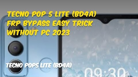 Tecno Pop 5 Lite (BD4a) Frp ByPass Easy Trick Without Pc 2023 Android 11