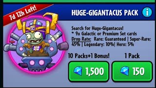 Opening 20 Huge-Gigantacus packs + 2 bonus (3,000 gems spent)