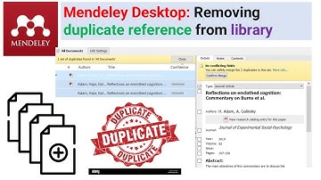 Mendeley Desktop: Removing duplicate reference from library