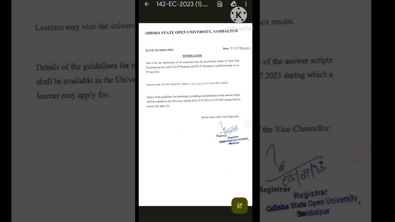 Provisional Results of Term End Examination June 2023 (UG 6th & PG 4th Semesters)