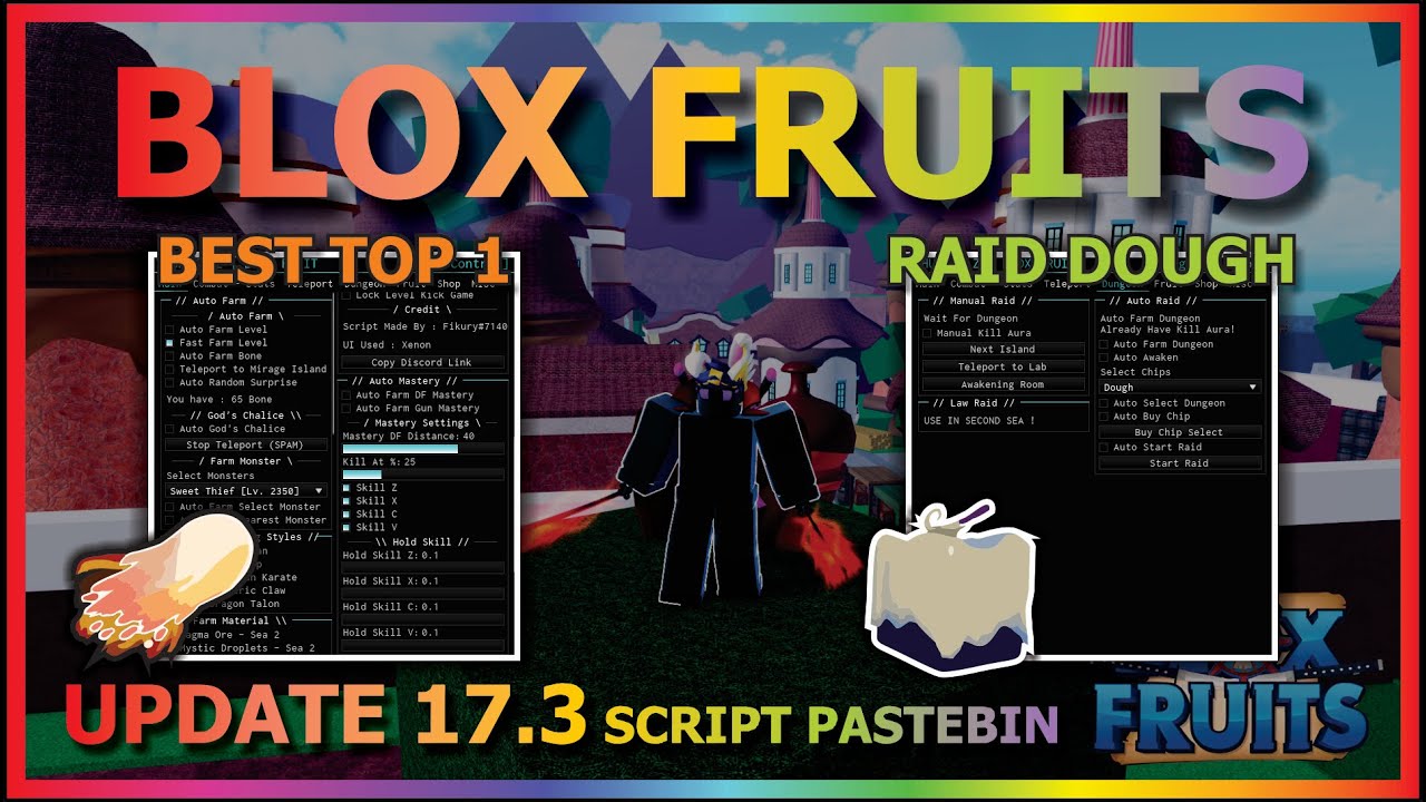 BLOX FRUITS Script Pastebin 2022 UPDATE 17 PART 3 AUTO FARM, AUTO RAID  DOUGH