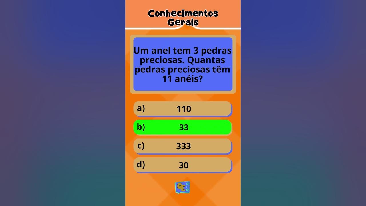 ✓😃😃QUIZ CONHECIMENTOS GERAIS - PERGUNTAS E RESPOSTAS