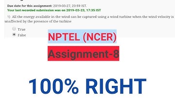 NPTEL (NCER)  Assignment-8
