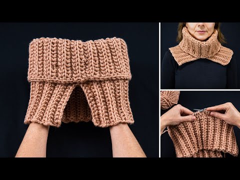 The simplest knitted snood/collar - hand knitting easy!