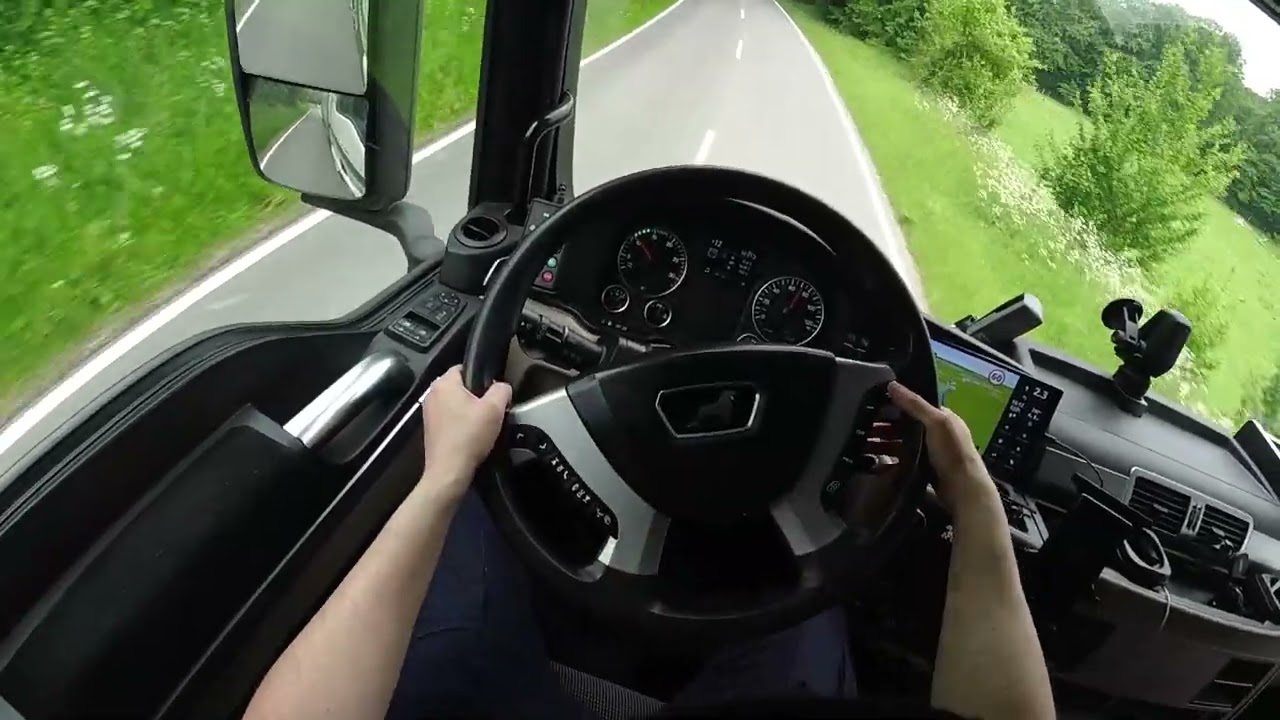 POV TRUCK DRIVER. Beautiful Summer Landscapes in Germany!