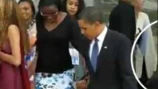 President Barack Obama Looks At Girl Ass