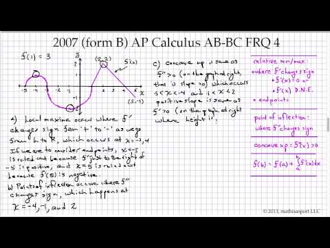 2007 Form B AP Calculus AB BC FRQ 4 YouTube