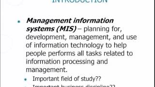 Intro to MIS