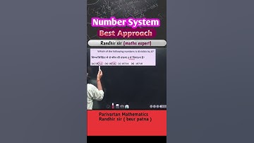 Number system || Best approach || Maths by Randhir sir || #railway #ssc #shortvideo #viral
