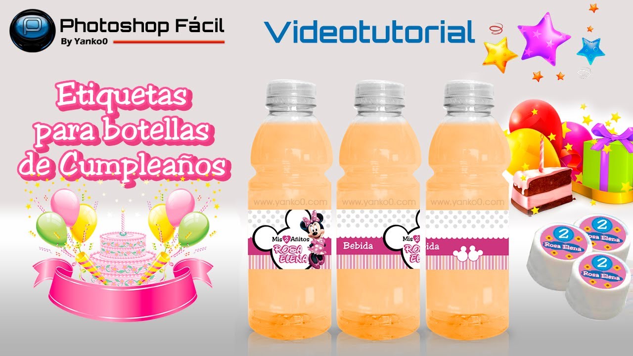 Etiquetas para botellas de Photoshop Fácil YouTube