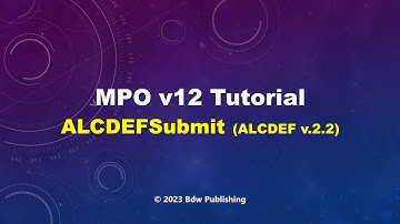 MPO v12 Canopus Tutorial: v12 ALCDEFSubmit