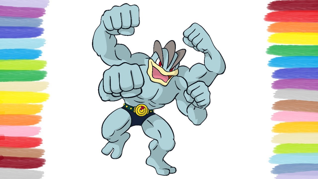How to Color Machamp (Pokémon) - Coloring Book for Kids - YouTube
